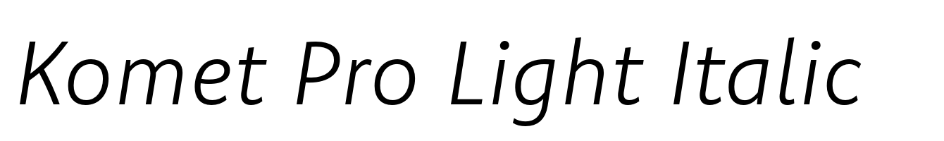 Komet Pro Light Italic